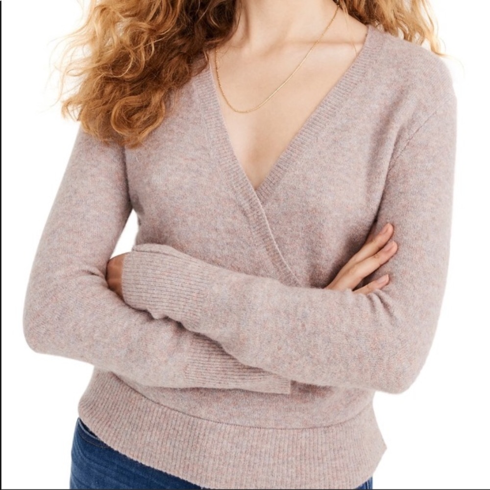Madewell Wrap Front Coziest Yarn Sweater